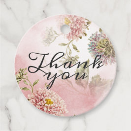 Floral Mute Pink und Weiß Gefallen Tags Geschenkanhänger