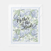 Floral Mutter der Bride Modern Script Blue Rose Fleecedecke (Vorderseite)