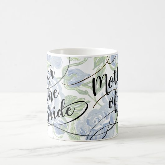 Floral Mutter der Bride Modern Script Blue Rose Kaffeetasse (Mittel)
