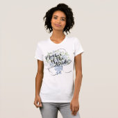 Floral Mutter der Bride Modern Script Blue Rose T-Shirt (Vorne ganz)