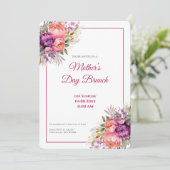 Floral Muttertags-Brunch-Einladung Einladung (Stehend Vorderseite)