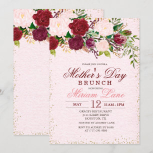 Floral Muttertags-Brunch-Einladung Einladung