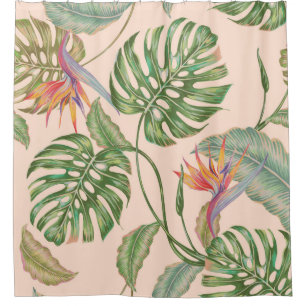 Floral nahtlos Vintages tropisches Muster Hintergr Duschvorhang