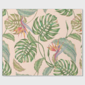 Floral nahtlos Vintages tropisches Muster Hintergr Geschenkpapier (Flach)