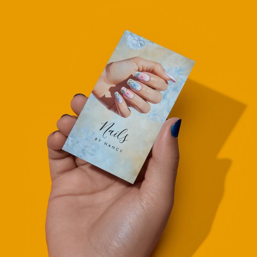 Floral Nail Art Pastel Visitenkarte