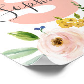 Floral Name Girl Baby Personalisiert Boho Kinderzi Poster (Ecke)
