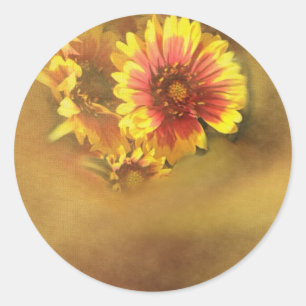 Floral Name-Tag-Aufkleber Runder Aufkleber
