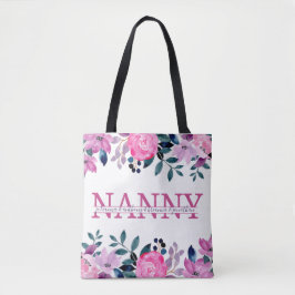 Floral Nanny spaltete Monogramm mit Enkelnamen Tasche