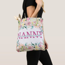 Floral Nanny spaltete Monogramm mit Enkelnamen Tasche