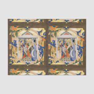 FLORAL NATIVITY CHRISTMAS PARCHMENT SEIDENPAPIER