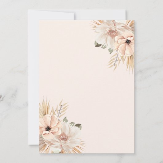 Floral Natural Boho Beige Modern Einladung (Rückseite)