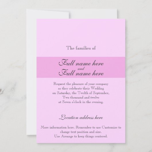 Floral Natural Simple Einladung.formal. Einladung (Rückseite)