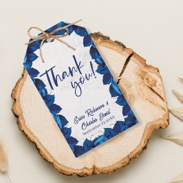 Floral Navy Blau Vielen Dank, dass Sie Script Wedd Geschenkanhänger