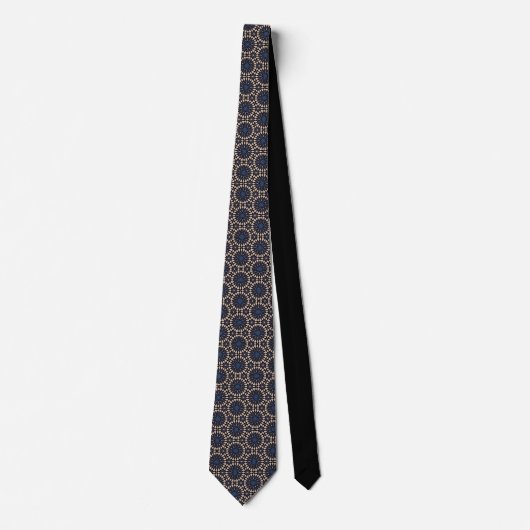 Floral Network Blue and tan Neck Tie Krawatte (Vorderseite)
