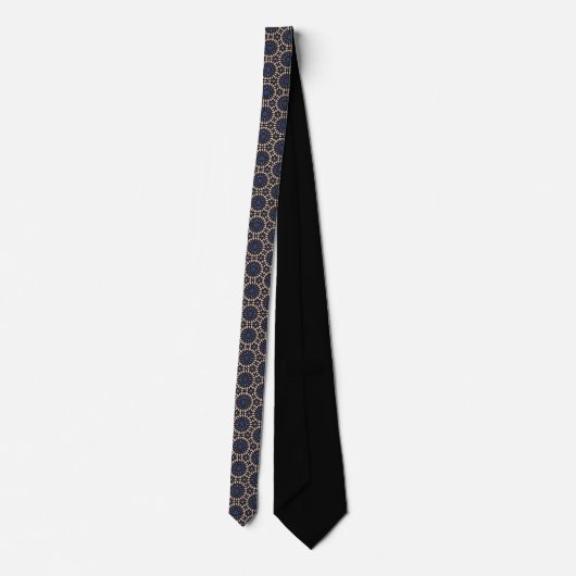Floral Network Blue and tan Neck Tie Krawatte (Rückseite)