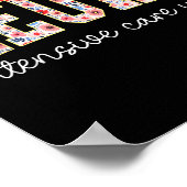 Floral Neuro Icu Nurse Brain Neuroscience Icu Nurs Poster (Ecke)