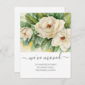 Floral New Address Magnolia Moving Ankündigung (Vorne/Hinten)