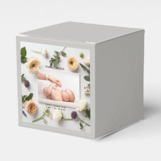 Floral New Baby Name Birth Stats Photo Geschenkschachtel