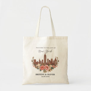 Floral New York City Skyline Destination Weeding Tragetasche