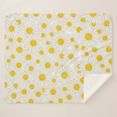 Floral Newborn Blanket with Yellow Daisies Sherpadecke (Vorderseite (Horizontal))