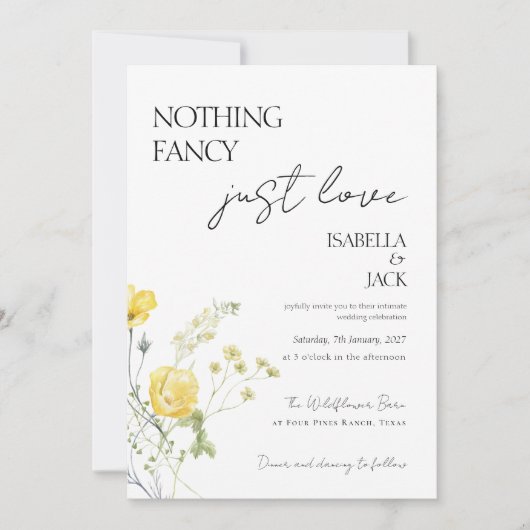 Floral Nichts extravagant nur Liebe Hochzeit Einladung (Vorderseite)