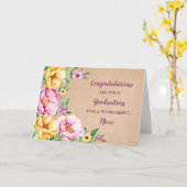 Floral Niece Herzlichen Glückwunsch Abschluss Karte (Gelbe Blume)