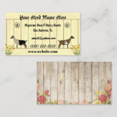 Floral Nigerian Zwarf Milchziege Barn Star Visitenkarte (Vorne/Hinten)