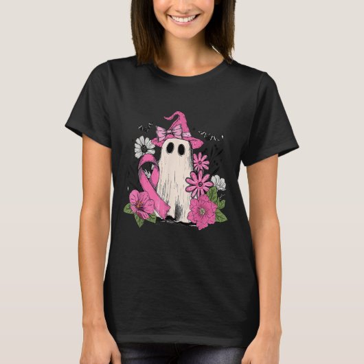 Floral Nk Boo Ghost Breast Cancer Awareness Soky S T-Shirt (Vorderseite)