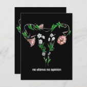 Floral No Uterus No Opinion Women's Rights Begleitkarte (Vorne/Hinten)