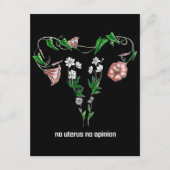 Floral No Uterus No Opinion Women's Rights Begleitkarte (Vorderseite)