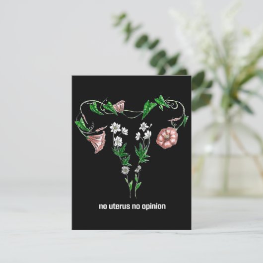 Floral No Uterus No Opinion Women's Rights Begleitkarte (Stehend Vorderseite)