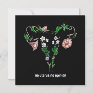 Floral No Uterus No Opinion Women's Rights Dankeskarte