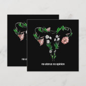 Floral No Uterus No Opinion Women's Rights Save The Date (Vorne/Hinten)