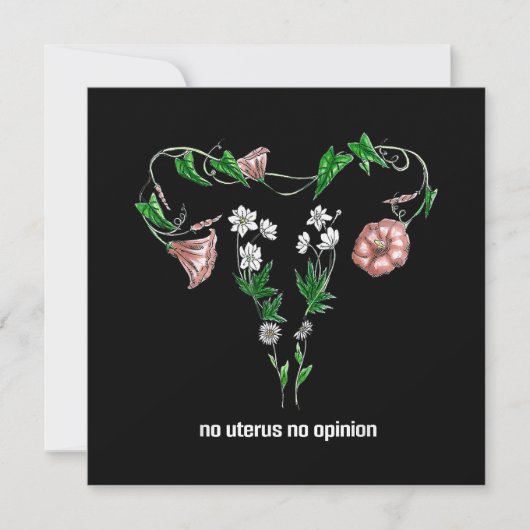 Floral No Uterus No Opinion Women's Rights Save The Date (Vorderseite)