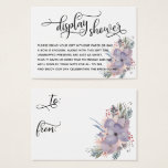 Floral No Wrap Display Bridal Shower Gift Tag<br><div class="desc">If you're hosting a no-gift-wrap display shower for a bride-to-be, this pretty, elegant card could be the choice for you. Featuring a gorgeous spray of watercolor flowers in muted colors complementing the purple and blush, the typography elemente are especially unterscheidbar. Using a gorgeous, swirling modern script font, I created graphic...</div>