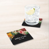 Floral Noir Rechteckiger Pappuntersetzer (Vor Ort)