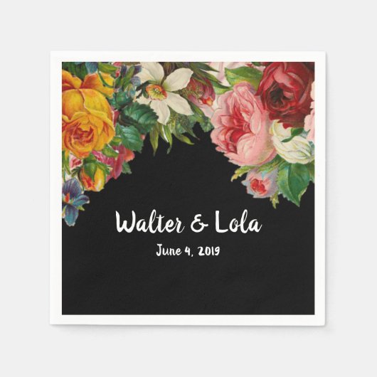 Floral Noir Serviette (Vorderseite)