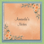Floral Notebook in Shades of Peach and Sage Notizblock