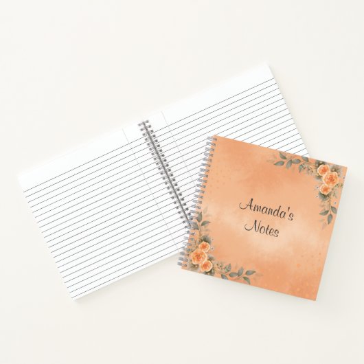 Floral Notebook in Shades of Peach and Sage Notizblock (Innenseite)