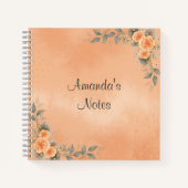Floral Notebook in Shades of Peach and Sage Notizblock (Vorderseite)