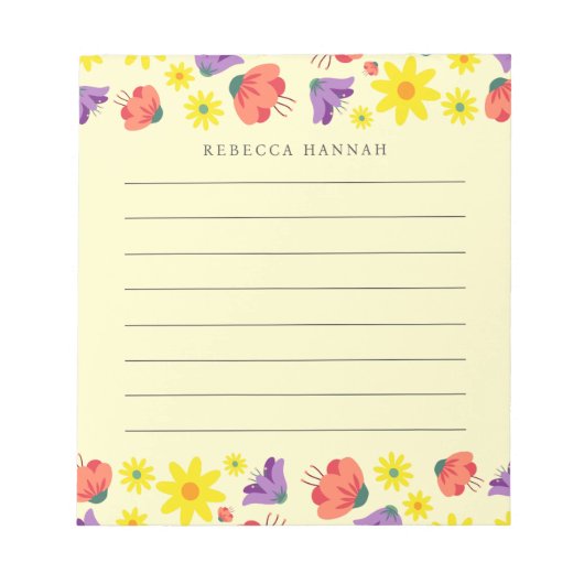 Floral Notepad Notizblock (Vorderseite)