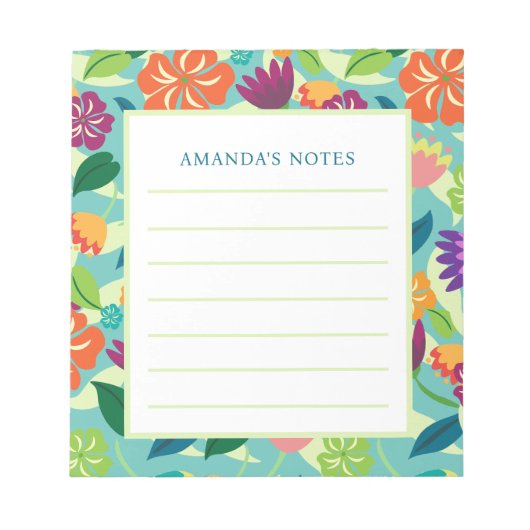 Floral Notepad Notizblock (Vorderseite)