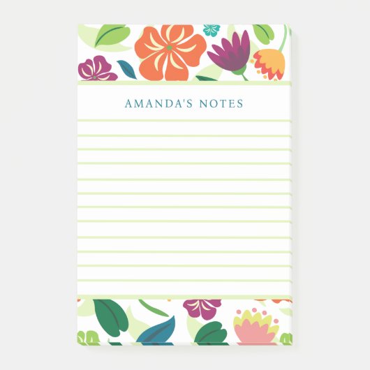 Floral Notepad Post-it Klebezettel (Vorderseite)