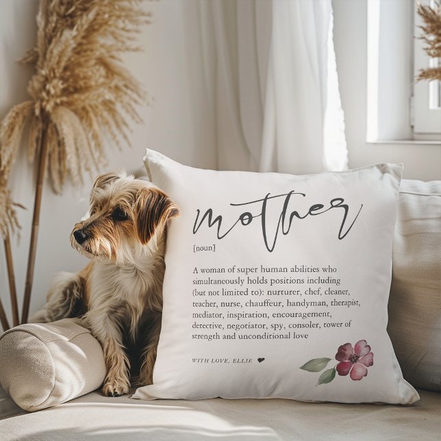 Floral Noun Muttertag Kissen (Floral Noun Mother Mother's Day Throw Pillow)