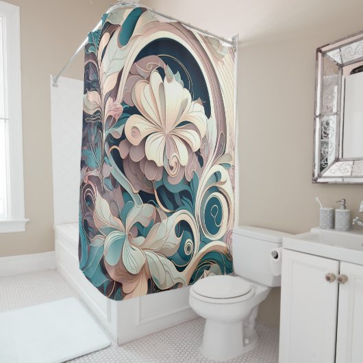 Floral Nouveau Duschvorhang (Beispiel)