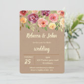 Floral Nude Watercolor Einladung (Stehend Vorderseite)