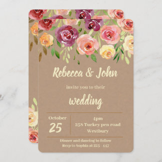 Floral Nude Watercolor Einladung