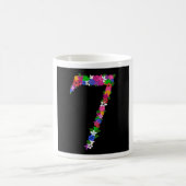 Floral Number Seven Botanical Flower Design Kaffeetasse (Mittel)
