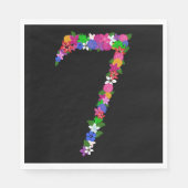 Floral Number Seven Botanical Flower Design Serviette (Vorderseite)