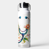 Floral Nurse Mädchen geben Name Tumbler Wasser Fla Trinkflasche (Vorderseite)
